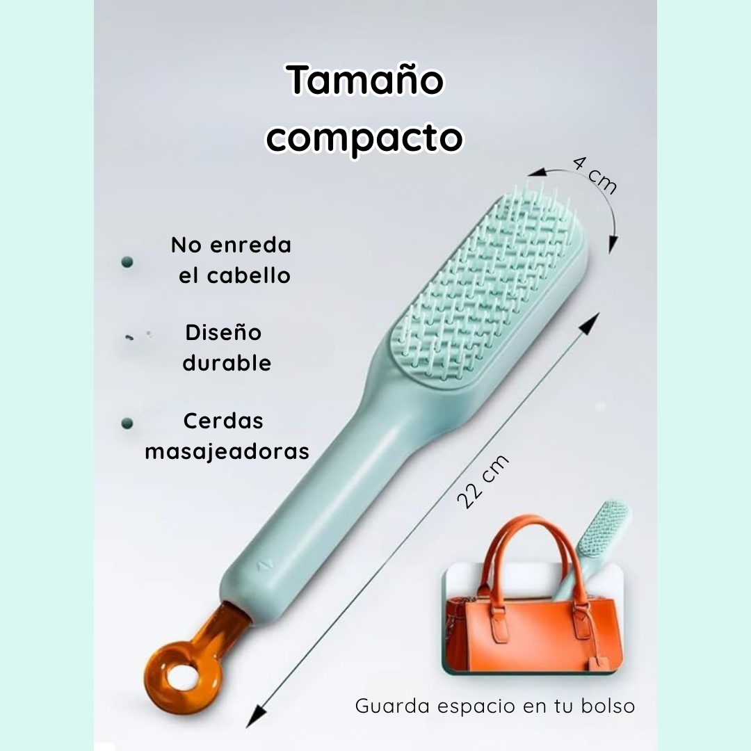 Cepillo retráctil con cerdas masajeadoras