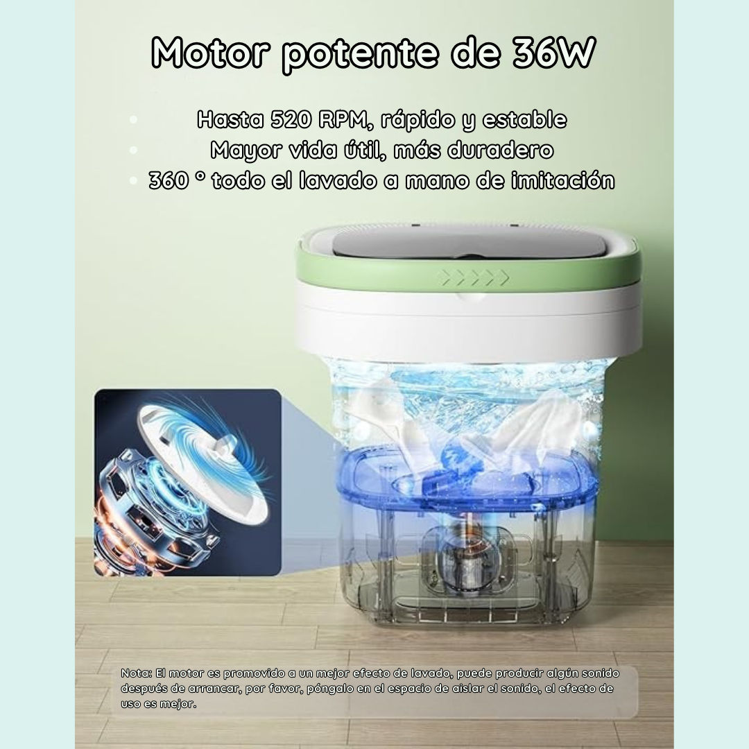 Mini lavadora portátil + USB y canasta de centrifugado