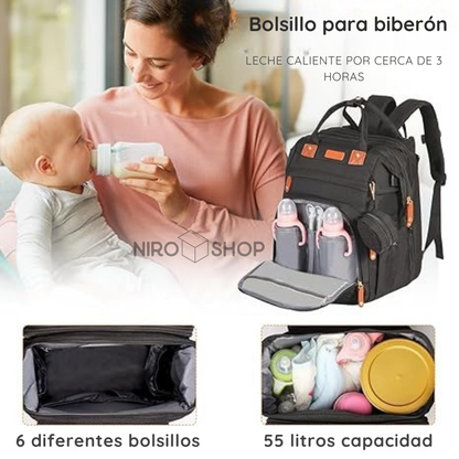 Morral pañalera con cambiador para pañales