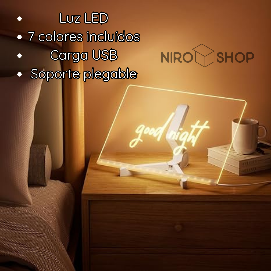 Tablero mágico LED + 7 marcadores a base de agua