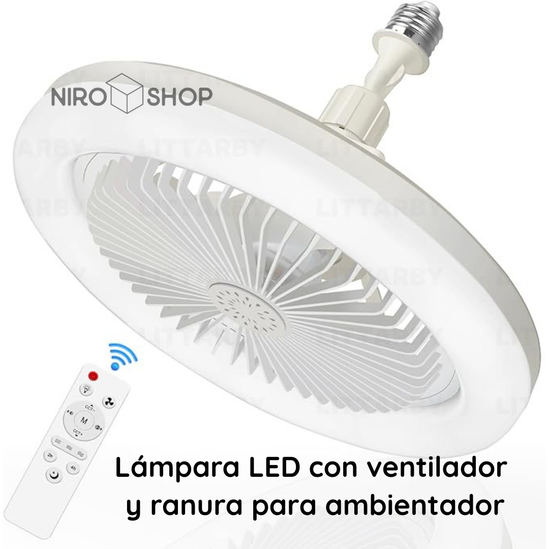 Lámpara con ventilador y ambientador