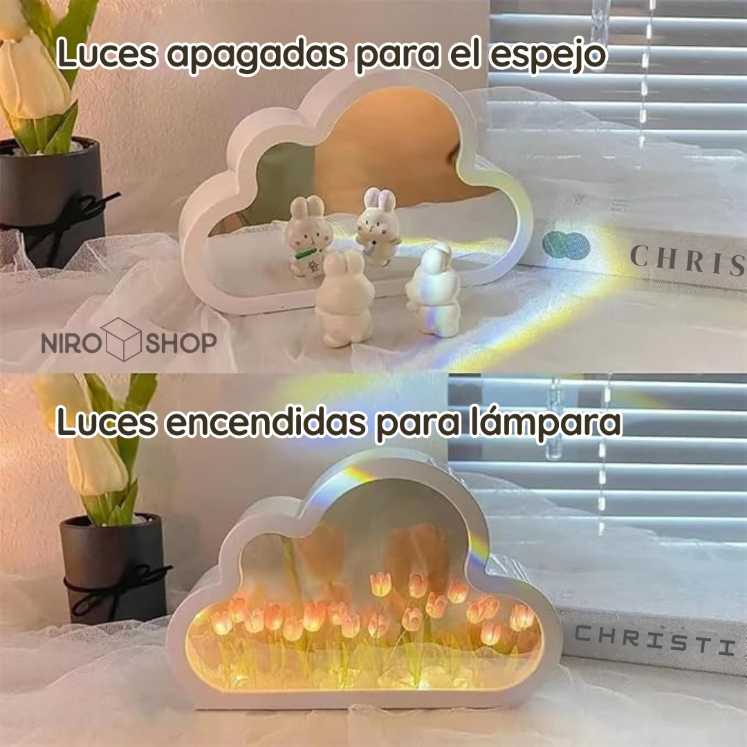 Lámpara y espejo con tulipanes | Ya armada