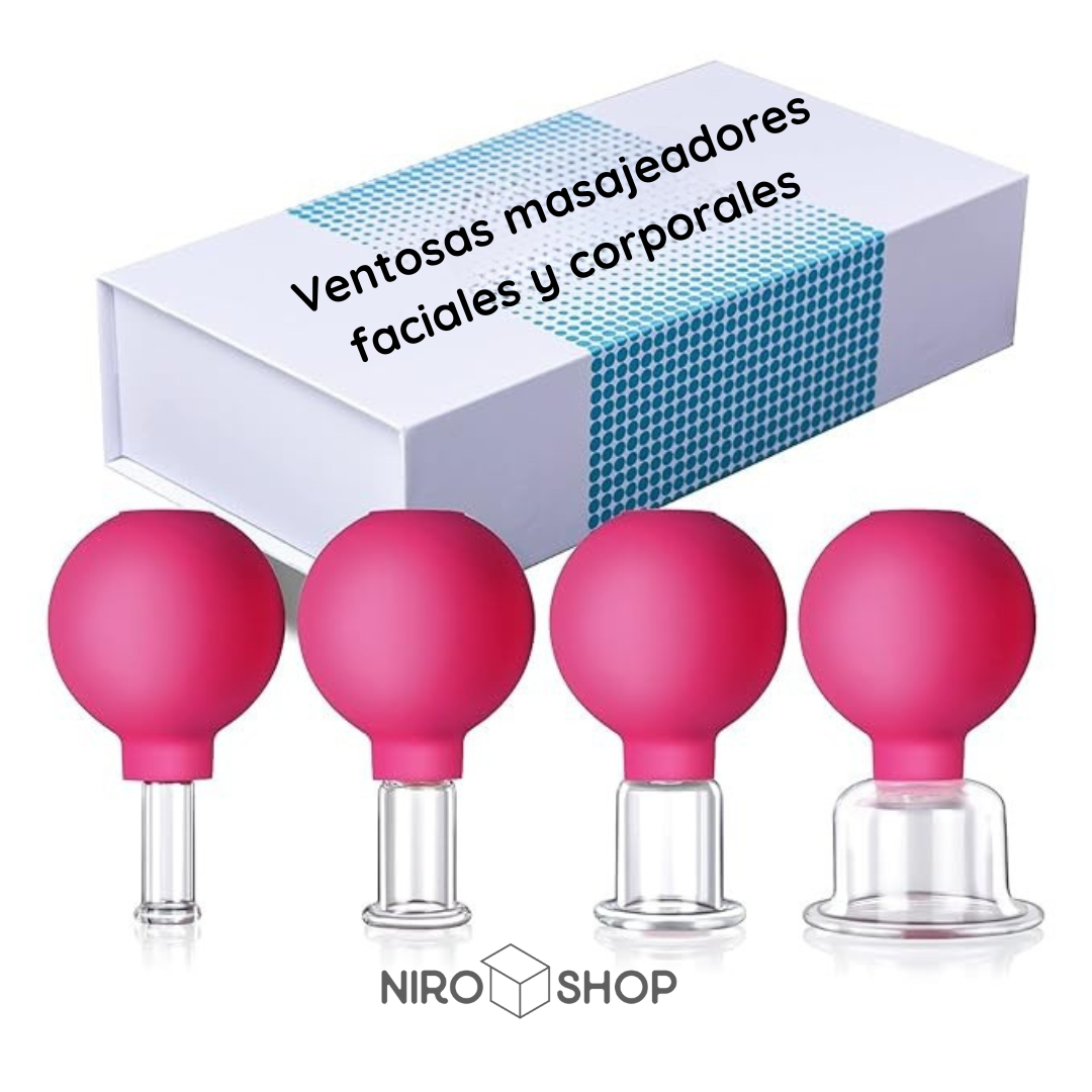 Ventosas masajeadoras facial/corporal x4