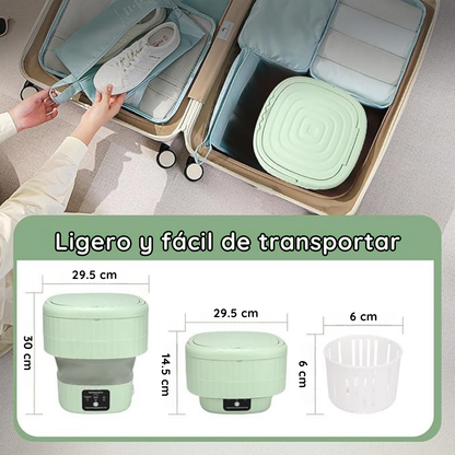 Mini lavadora portátil + USB y canasta de centrifugado