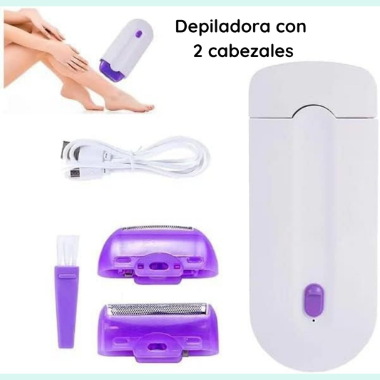 Mini depiladora con 2 cabezales