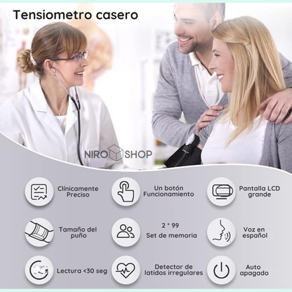 Tensiómetro digital de brazo con voz en español