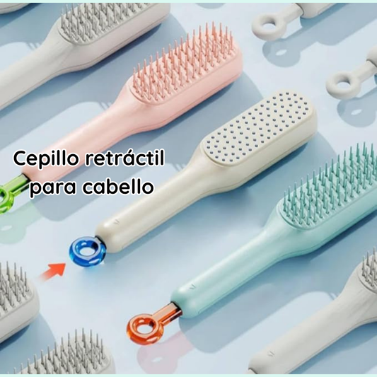 Cepillo retráctil con cerdas masajeadoras