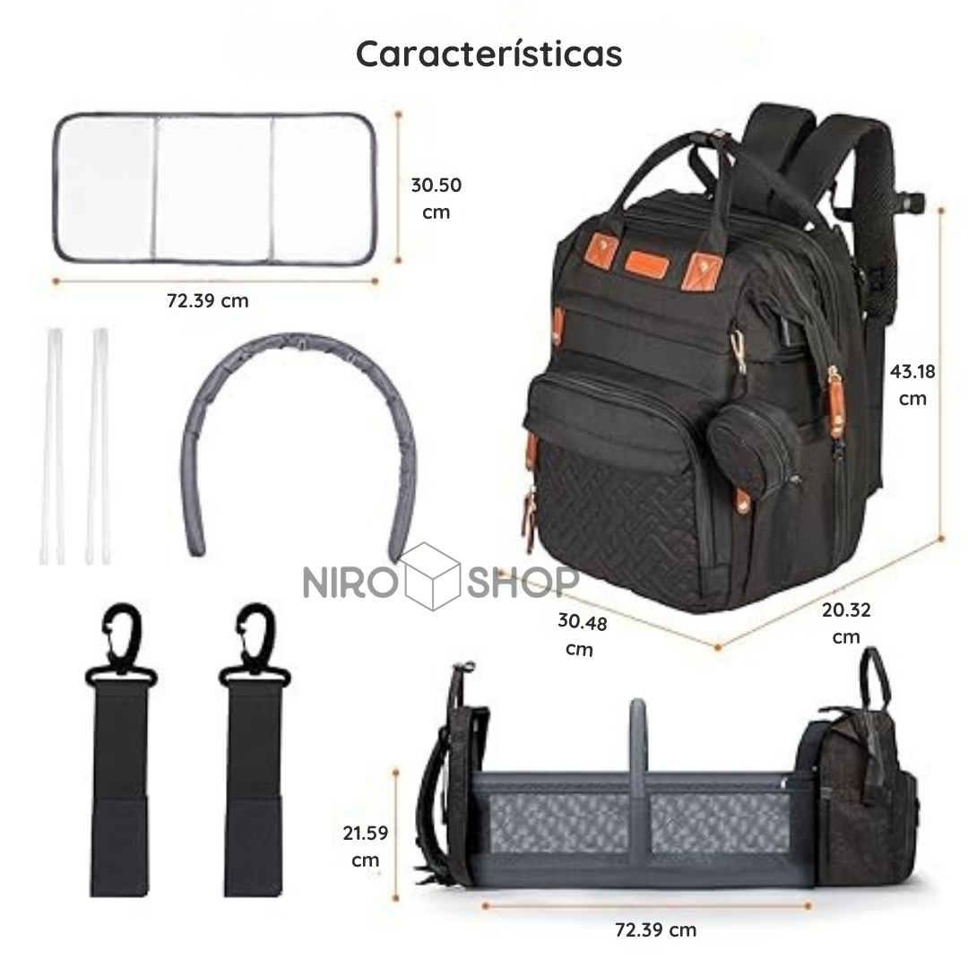 Morral pañalera con cambiador para pañales