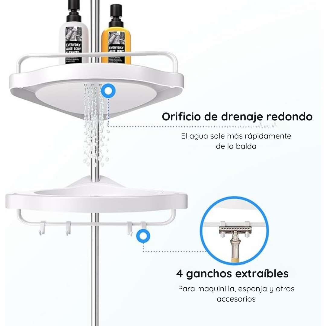 Organizador de baño esquinero