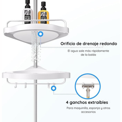 Organizador de baño esquinero