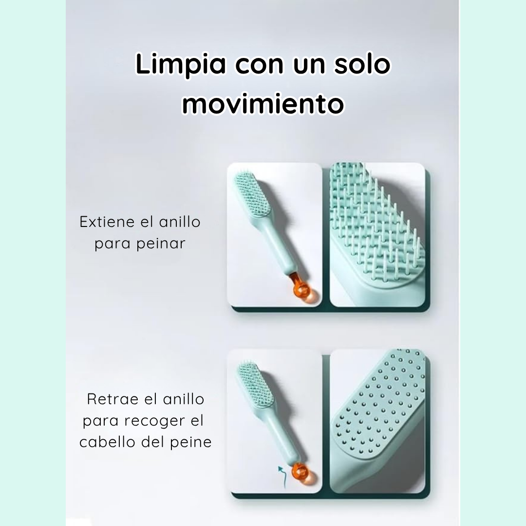 Cepillo retráctil con cerdas masajeadoras
