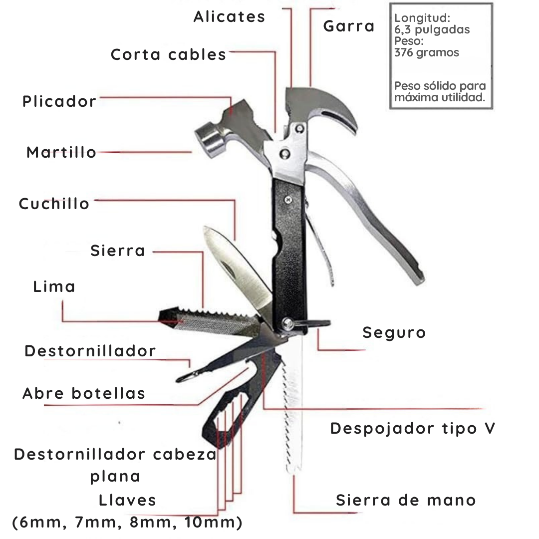 Martillo 18 en 1 multifunción