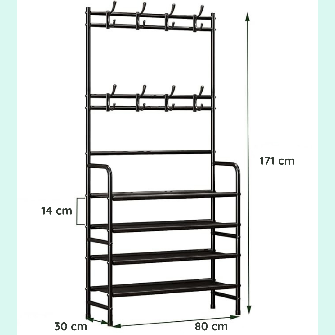 Mueble organizador 4 niveles 8 ganchos