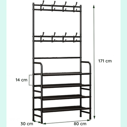 Mueble organizador 4 niveles 8 ganchos