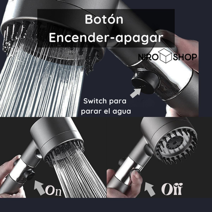 Cabezal de ducha 3 en 1 + Botón encendido