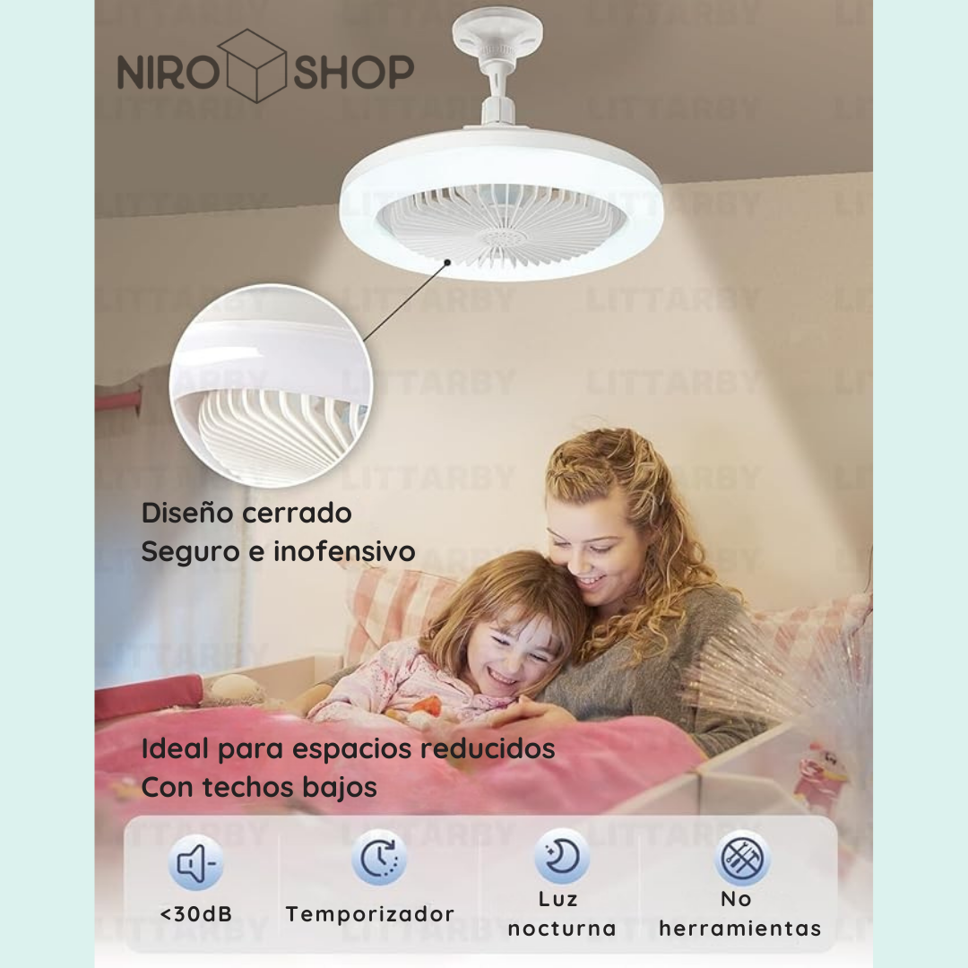 Lámpara con ventilador y ambientador