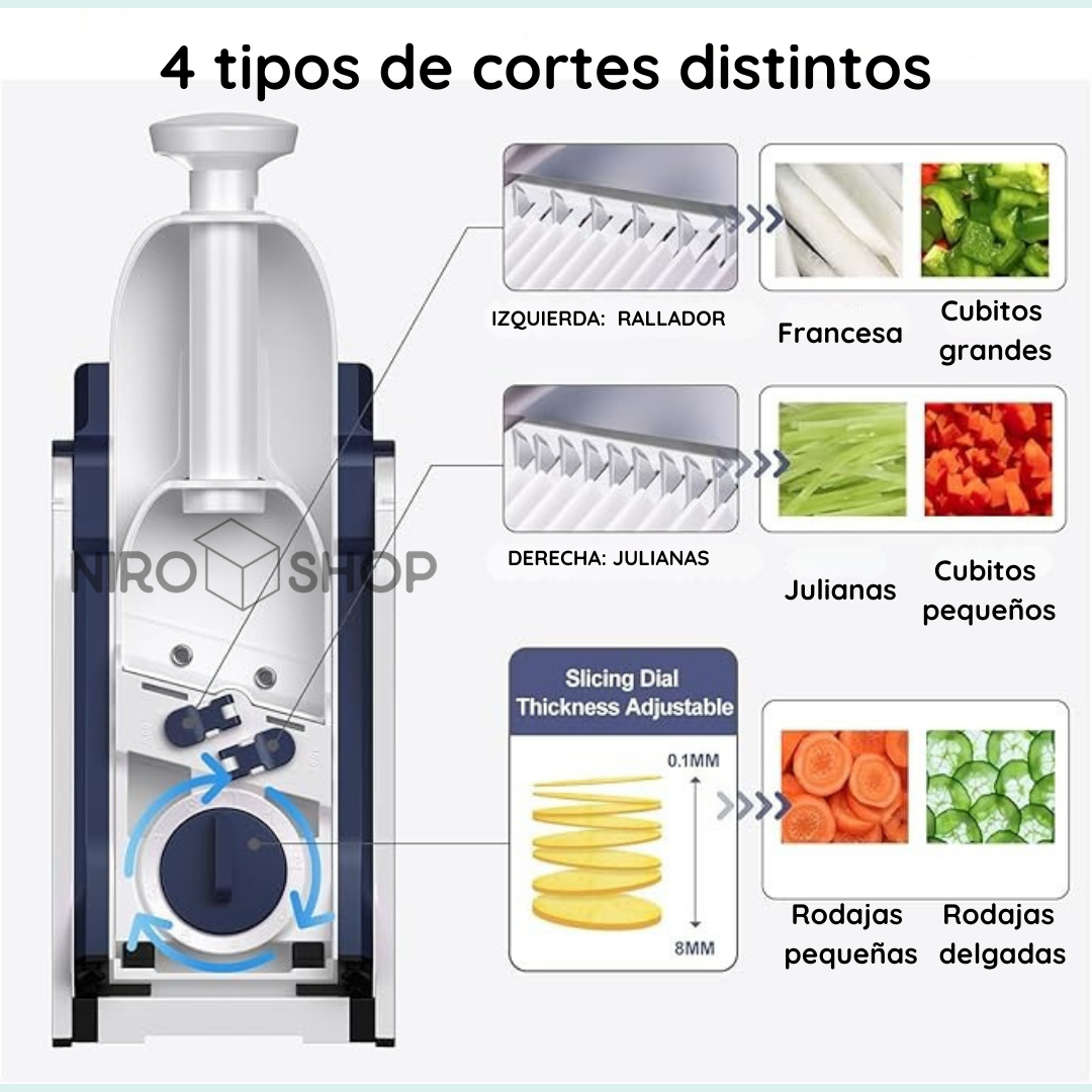 Picador multifuncional 6 cortes diferentes