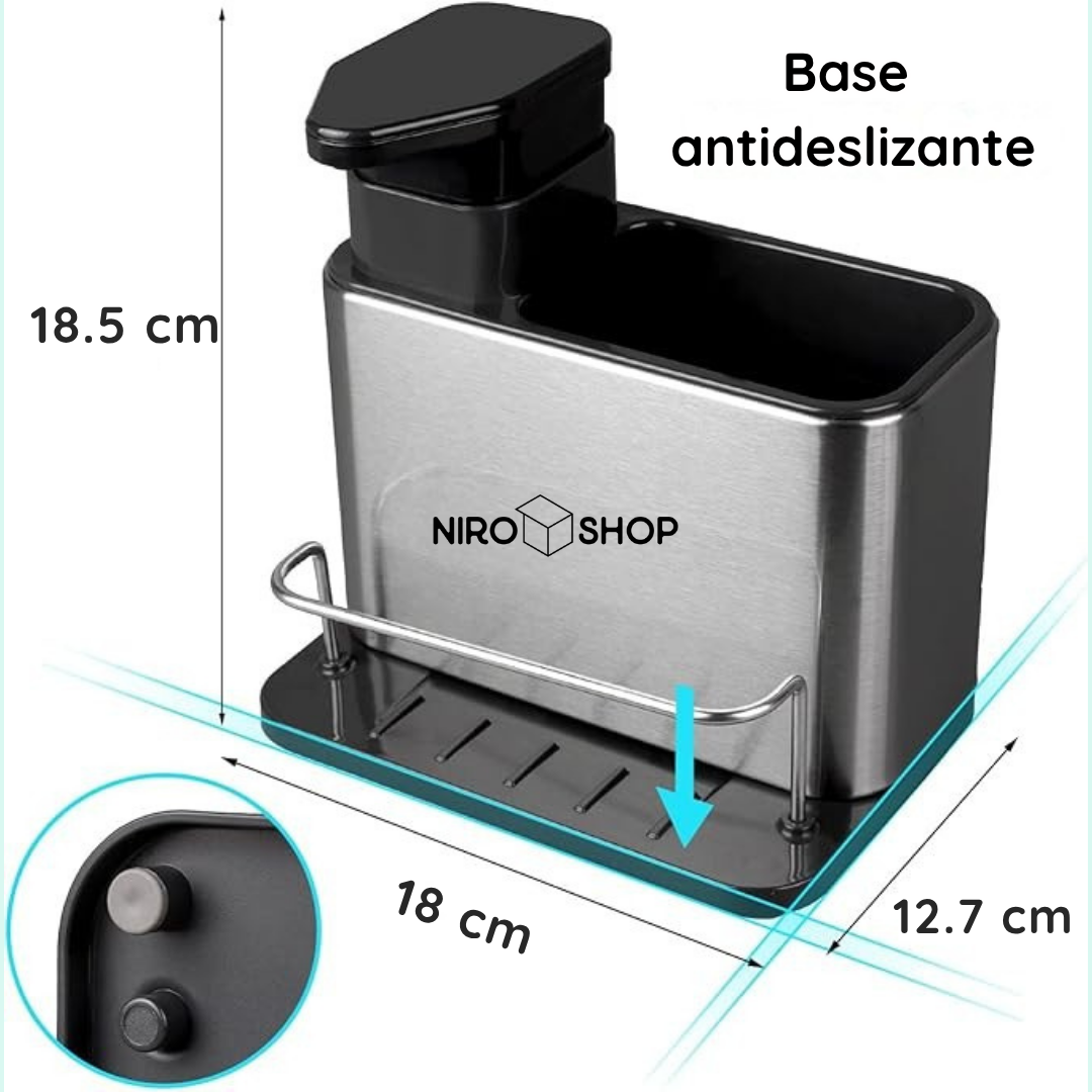 Dispensador de jabón + portautensilios