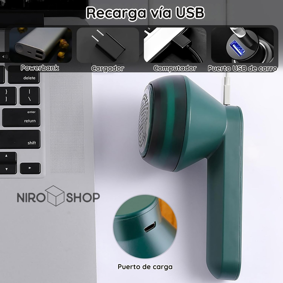 Removedor de motas eléctrico y recargable USB