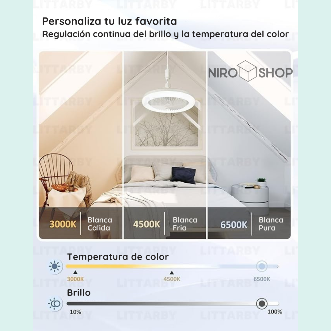 Lámpara con ventilador y ambientador