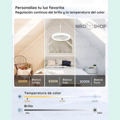 Lámpara con ventilador y ambientador