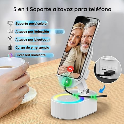 Soporte celular giratorio con altavoz