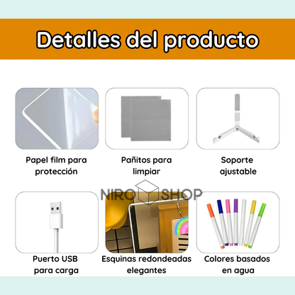 Tablero mágico LED + 7 marcadores a base de agua