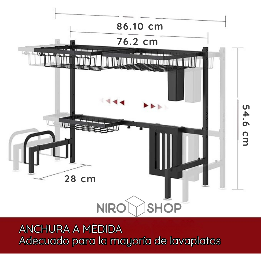 Escurridor de loza metálico 2 niveles