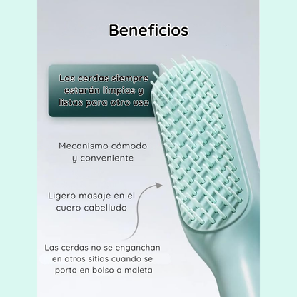 Cepillo retráctil con cerdas masajeadoras