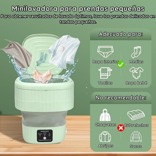 Mini lavadora portátil + USB y canasta de centrifugado