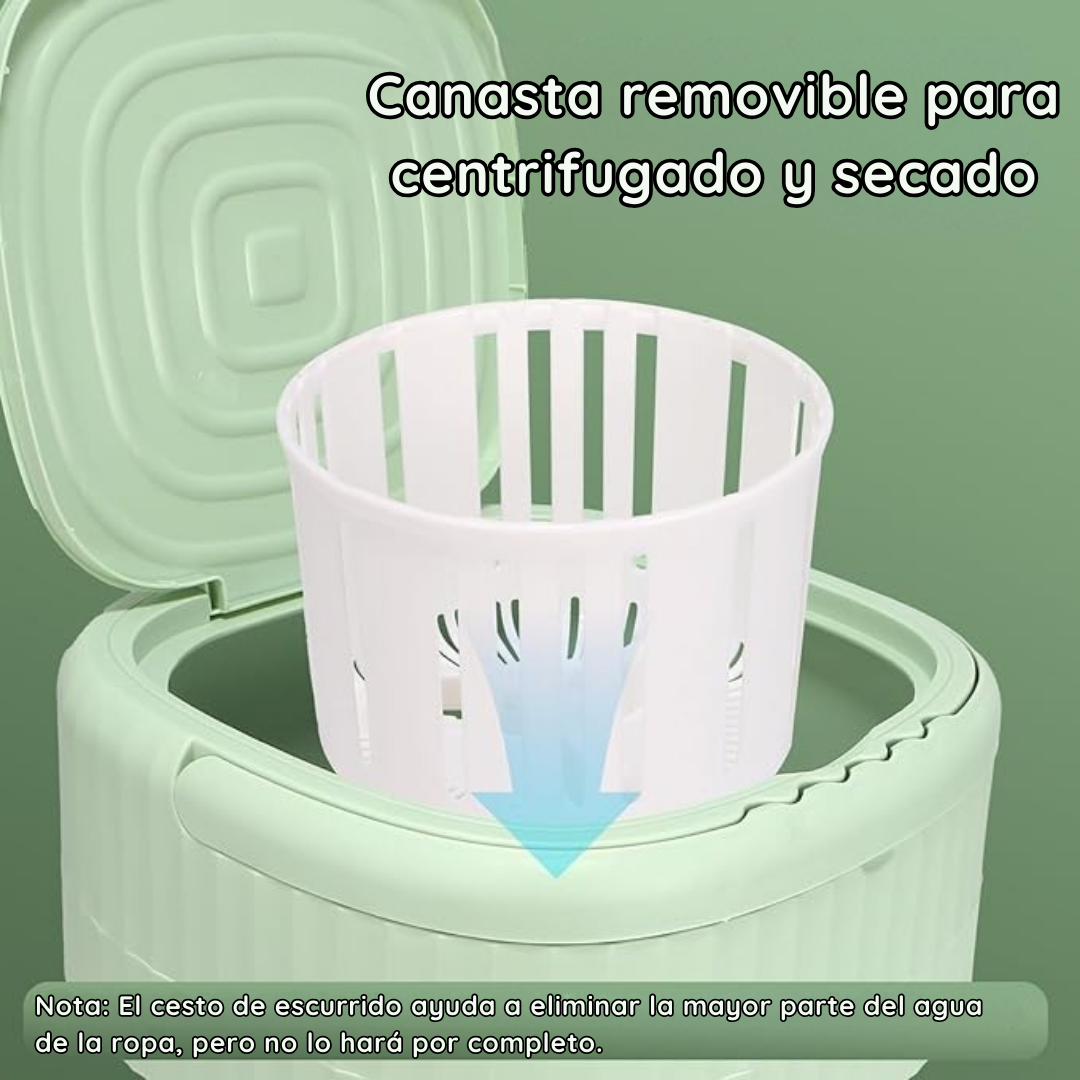 Mini lavadora portátil + USB y canasta de centrifugado