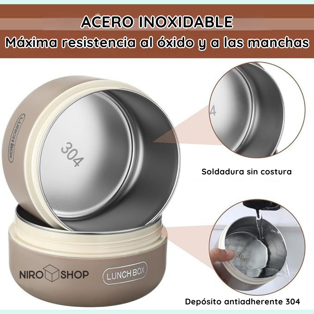 Lonchera térmica con 4 recipientes antiderrame