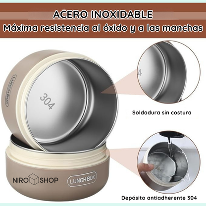 Lonchera térmica con 4 recipientes antiderrame