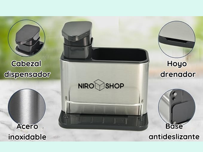 Dispensador de jabón + portautensilios