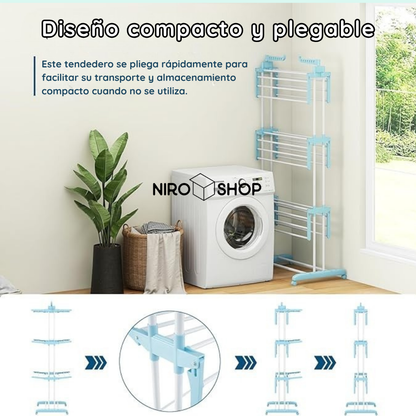 Tendedero de ropa plegable 4 niveles