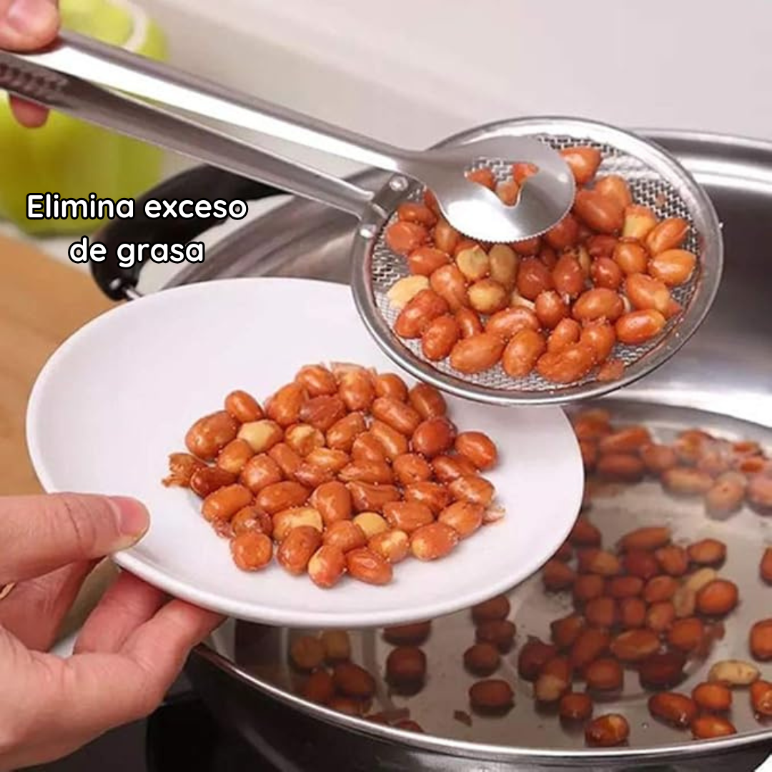 Pinzas sujetadora y escurridora de aceite