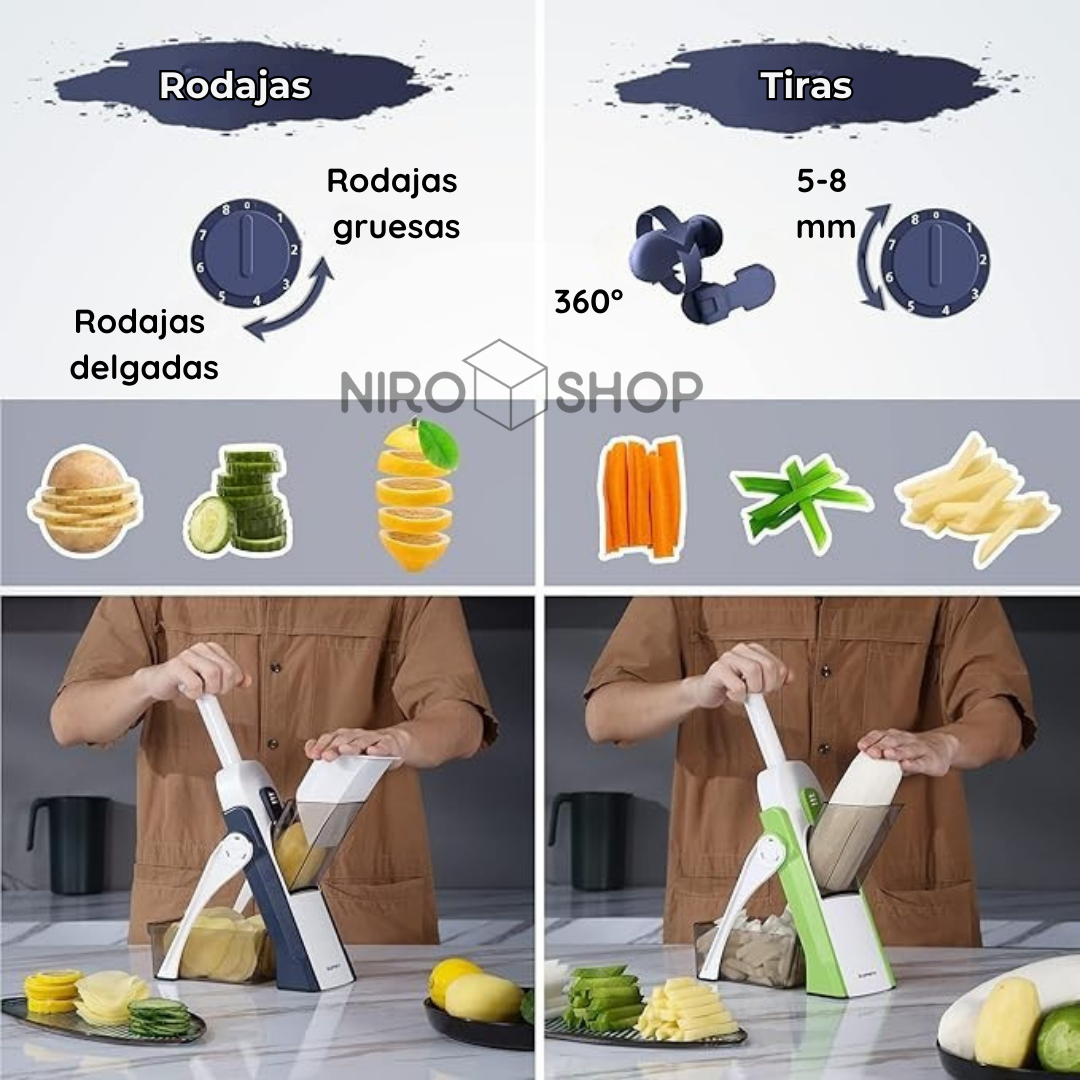 Picador multifuncional 6 cortes diferentes