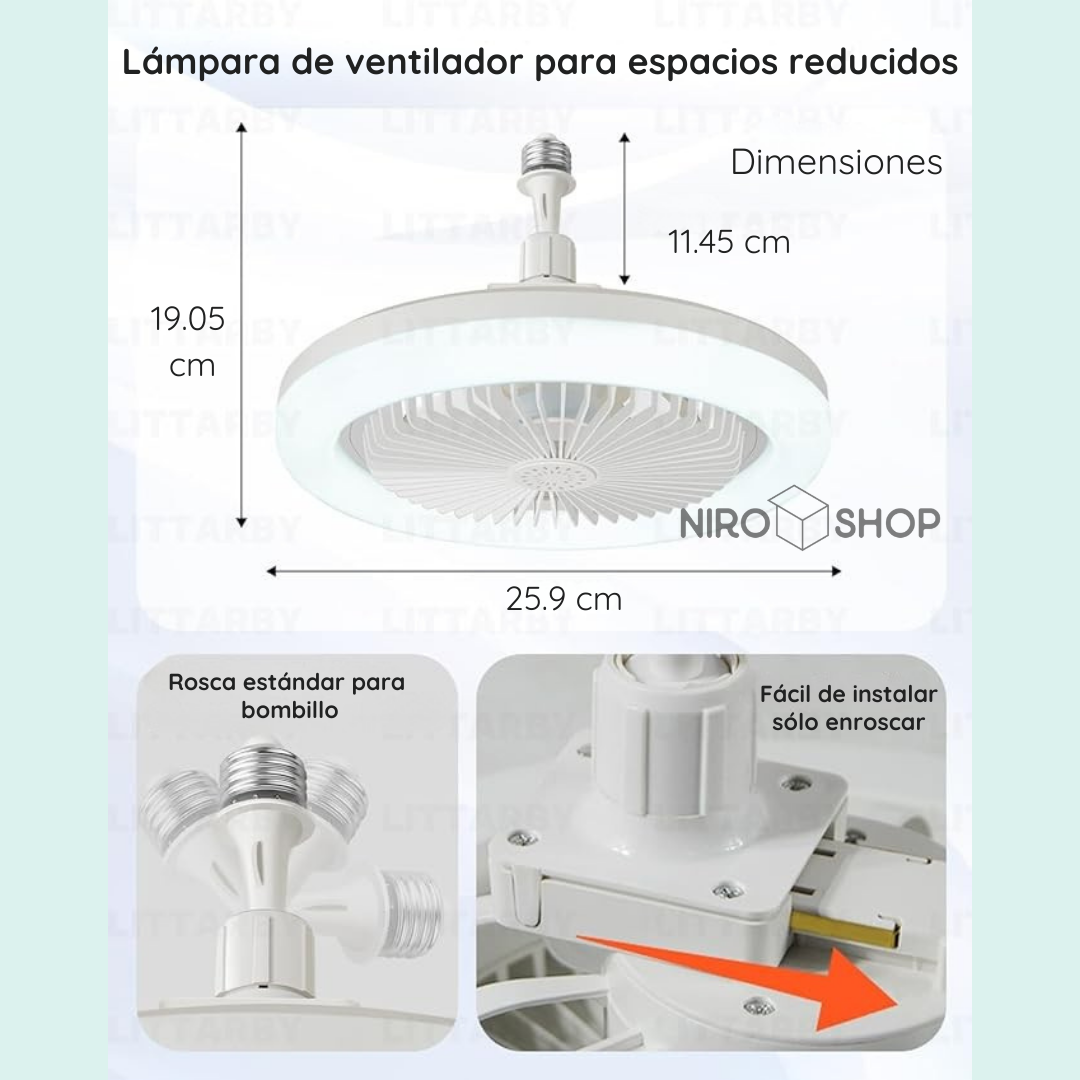 Lámpara con ventilador y ambientador