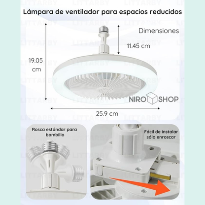 Lámpara con ventilador y ambientador