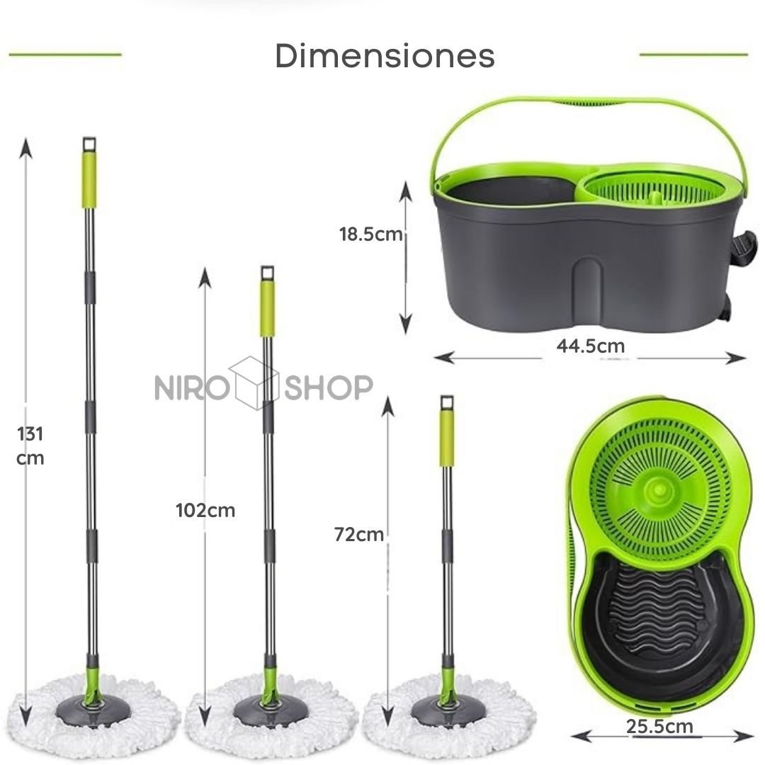 Trapeador 360º giratorio ultra absorbente