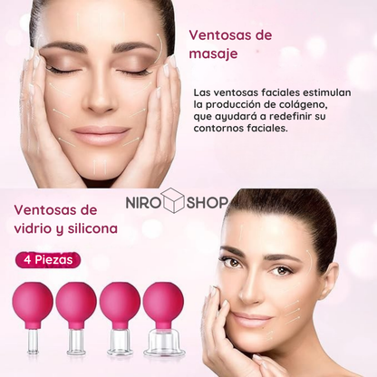 Ventosas masajeadoras facial/corporal x4