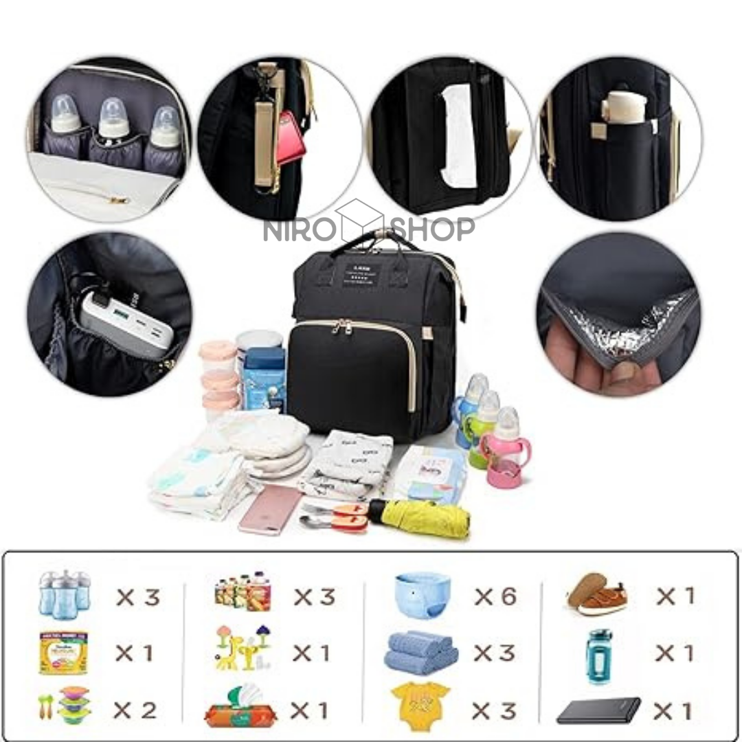 Morral pañalera con cambiador para pañales