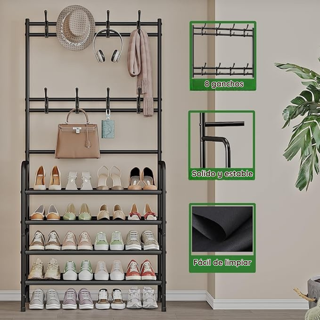 Mueble organizador 4 niveles 8 ganchos