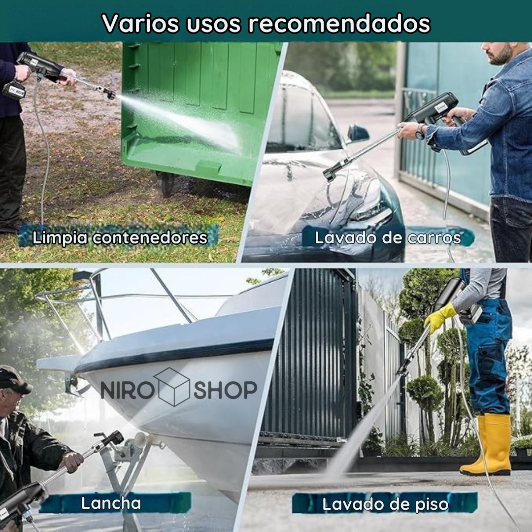 Hidrolavadora inalámbrica | 2 baterías recargables