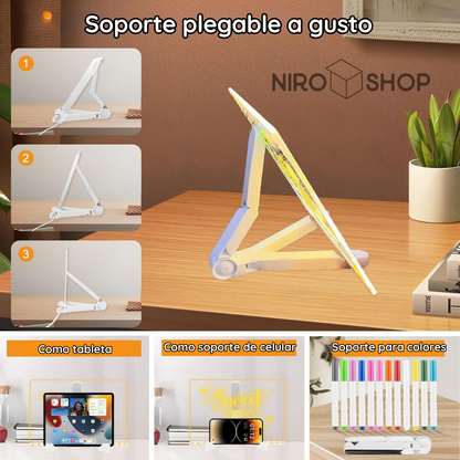 Tablero mágico LED + 7 marcadores a base de agua