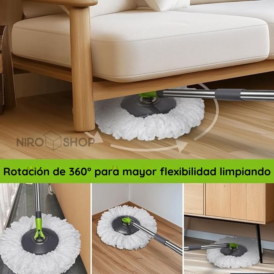 Trapeador 360º giratorio ultra absorbente