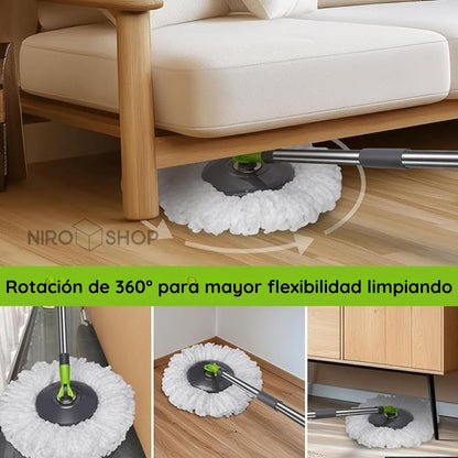 Trapeador 360º giratorio ultra absorbente