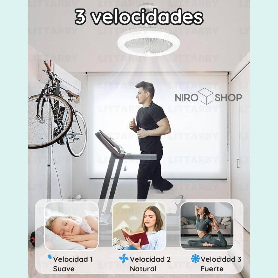 Lámpara con ventilador y ambientador