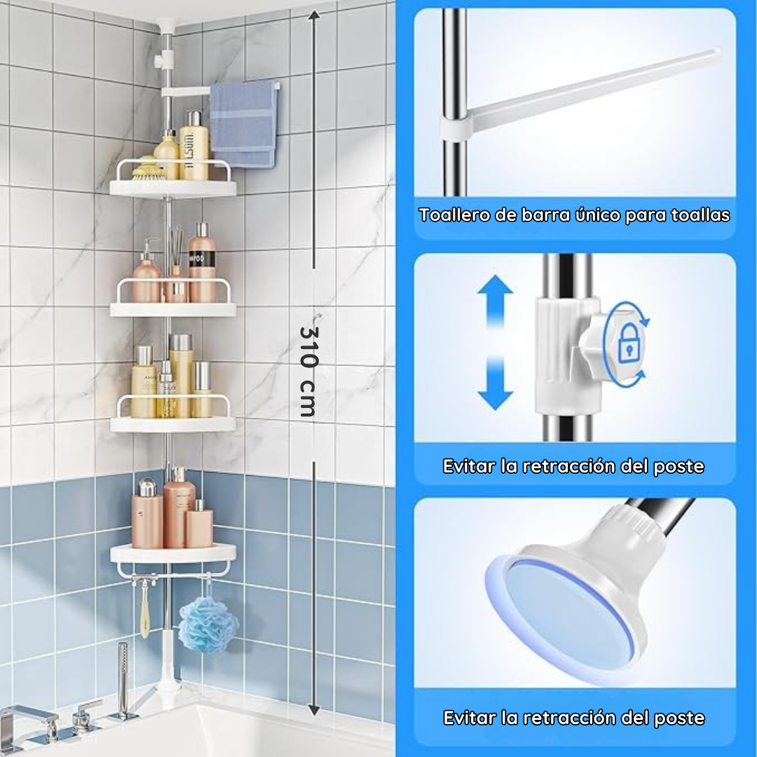 Organizador de baño esquinero