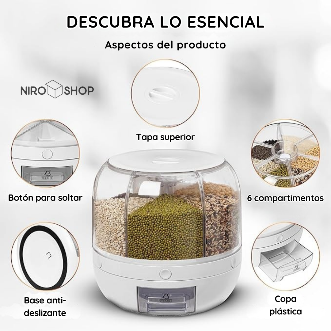 Organizador y dispensador de alimentos